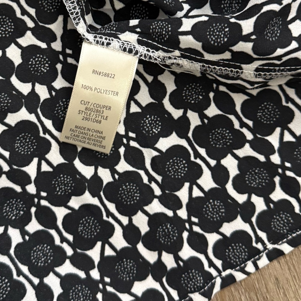 Max Studio Black and White Printed Midi Shirt Dress - Picture 13 of 14